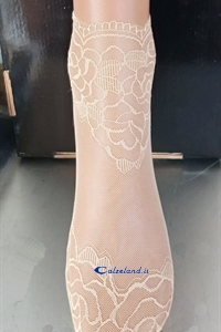 Woman Socks Lace - Lace sock with elegant worked border for women )