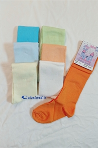 cotton knee-high girl Wendy - Solid color light cotton knee-highs)