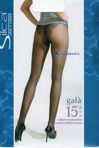 Galà 15 denier - Pantyhose 15 denier with transparent top and pants embroidered.
)