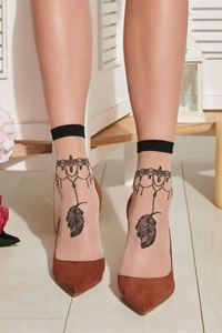 Sheer socks Cacao - Sock with tattoo design)